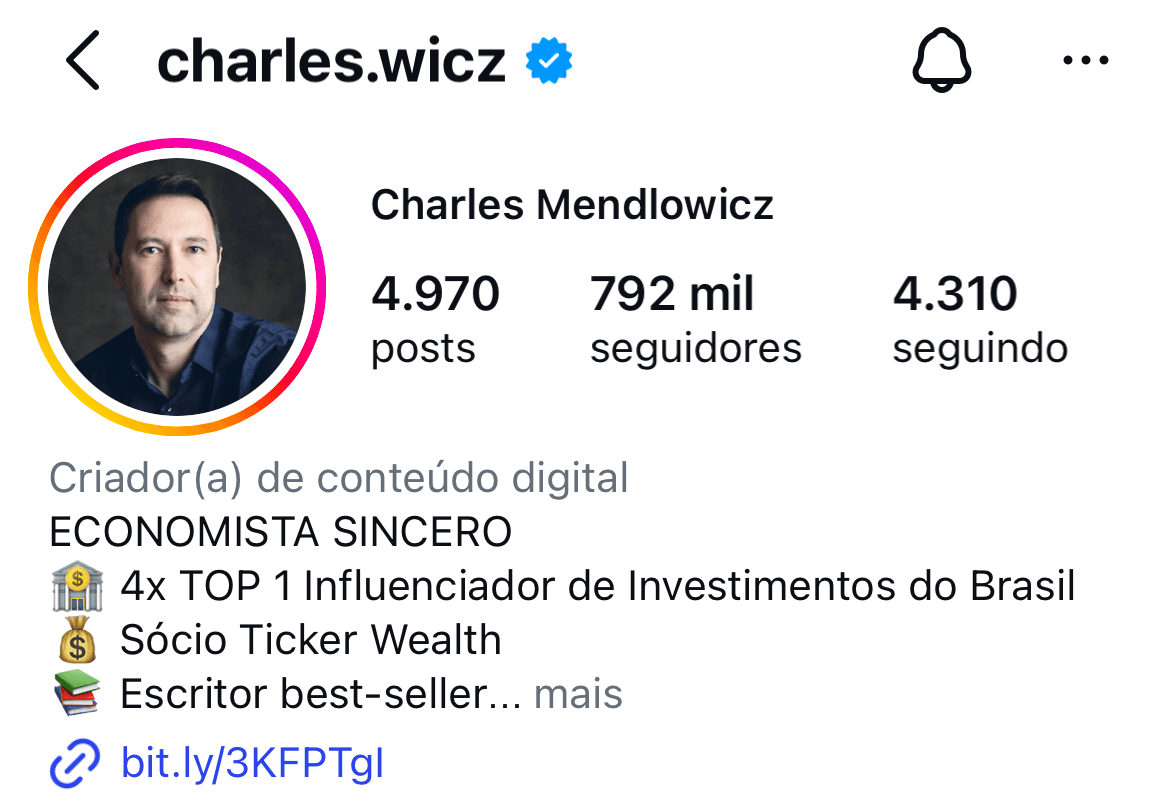 Perfil no Instagram de cliente da NexIA Lab