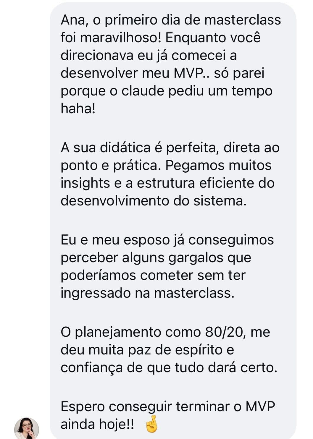 Depoimento de aluno do Solo 1