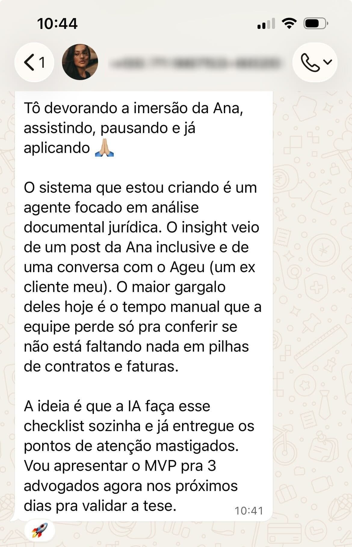 Depoimento de aluno do Solo 11