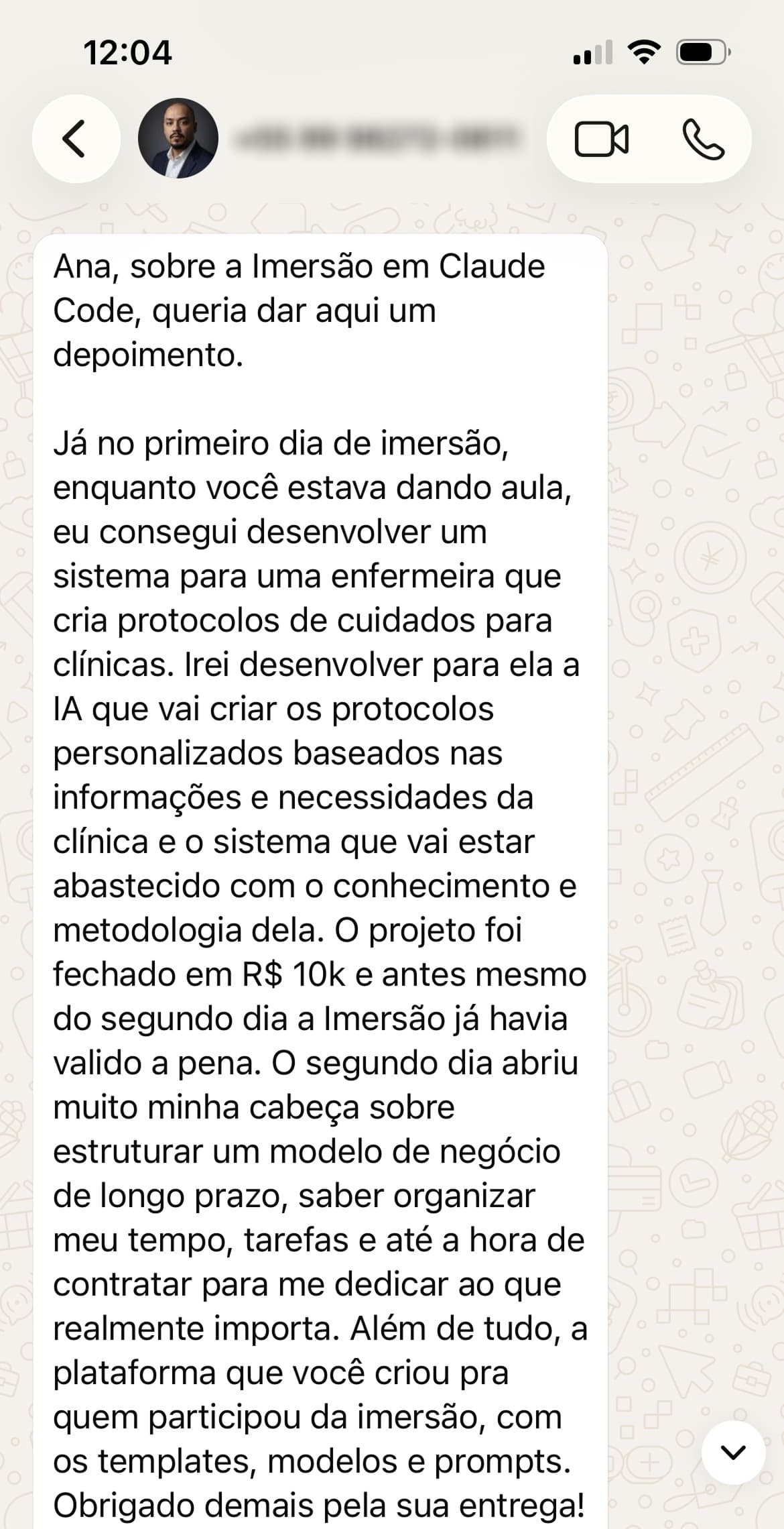 Depoimento de aluno do Solo 4