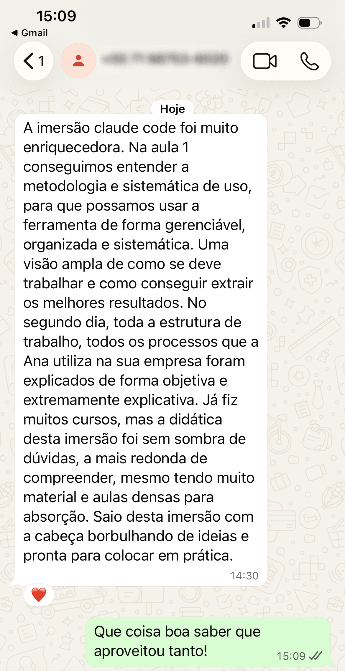 Depoimento de aluno do Solo 6