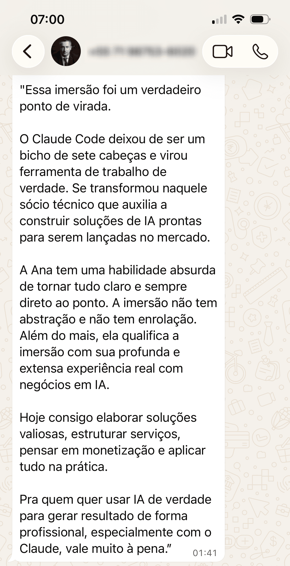Depoimento de aluno do Solo 9